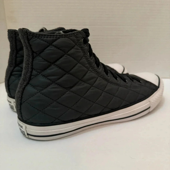Converse All Star Chuck Taylor Black Quilted Lined Unisex Sneakers - Picture 6 of 10
